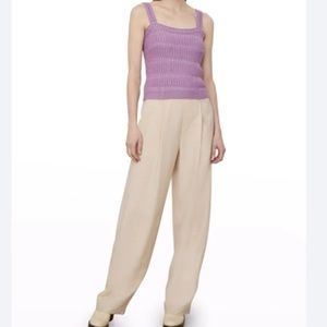 Vince Cotton Crochet Knit Cami Camisole Square Neck PurpleSize X-Small